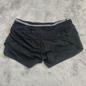 Lululemon Speed Up Shorts Womens 8 Black Laser Cut Dot Running Low Rise 2.5"